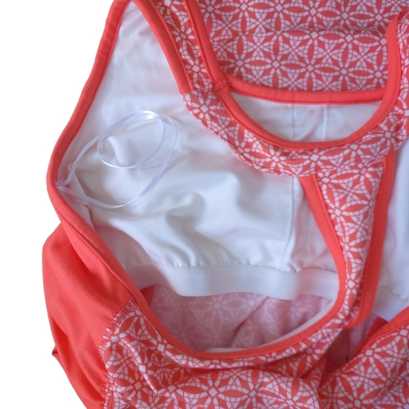 LOLA by AFG Athletic Sporty Racer Back Tank Mini Dress Coral Orange Large NWT - Picture 8 of 13